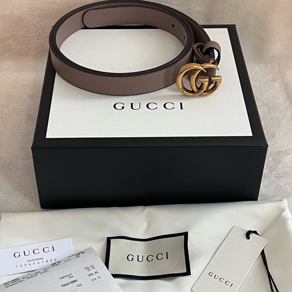 GUCCI Double G 20mm Belt size 90/36 Porcelain Rose